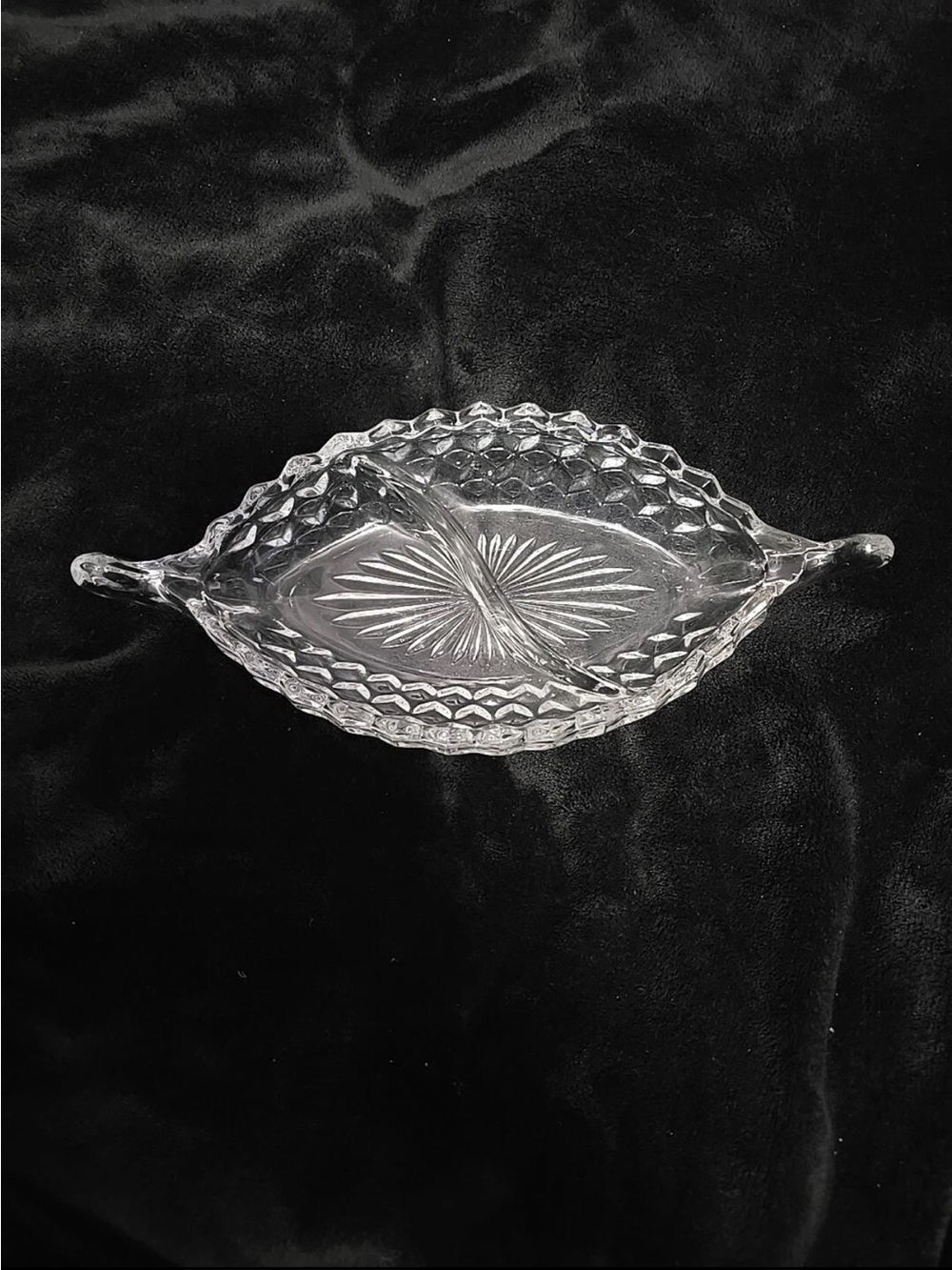 Clear Glass Serving Dish with Handles - Classic Pressed Glass